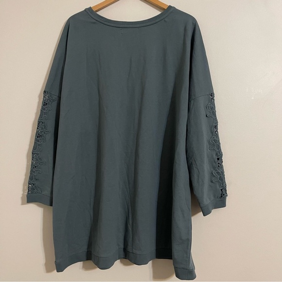 Ellos oversized lace sleeves tunic sweatshirt 2x 26/28 - Picture 6 of 10